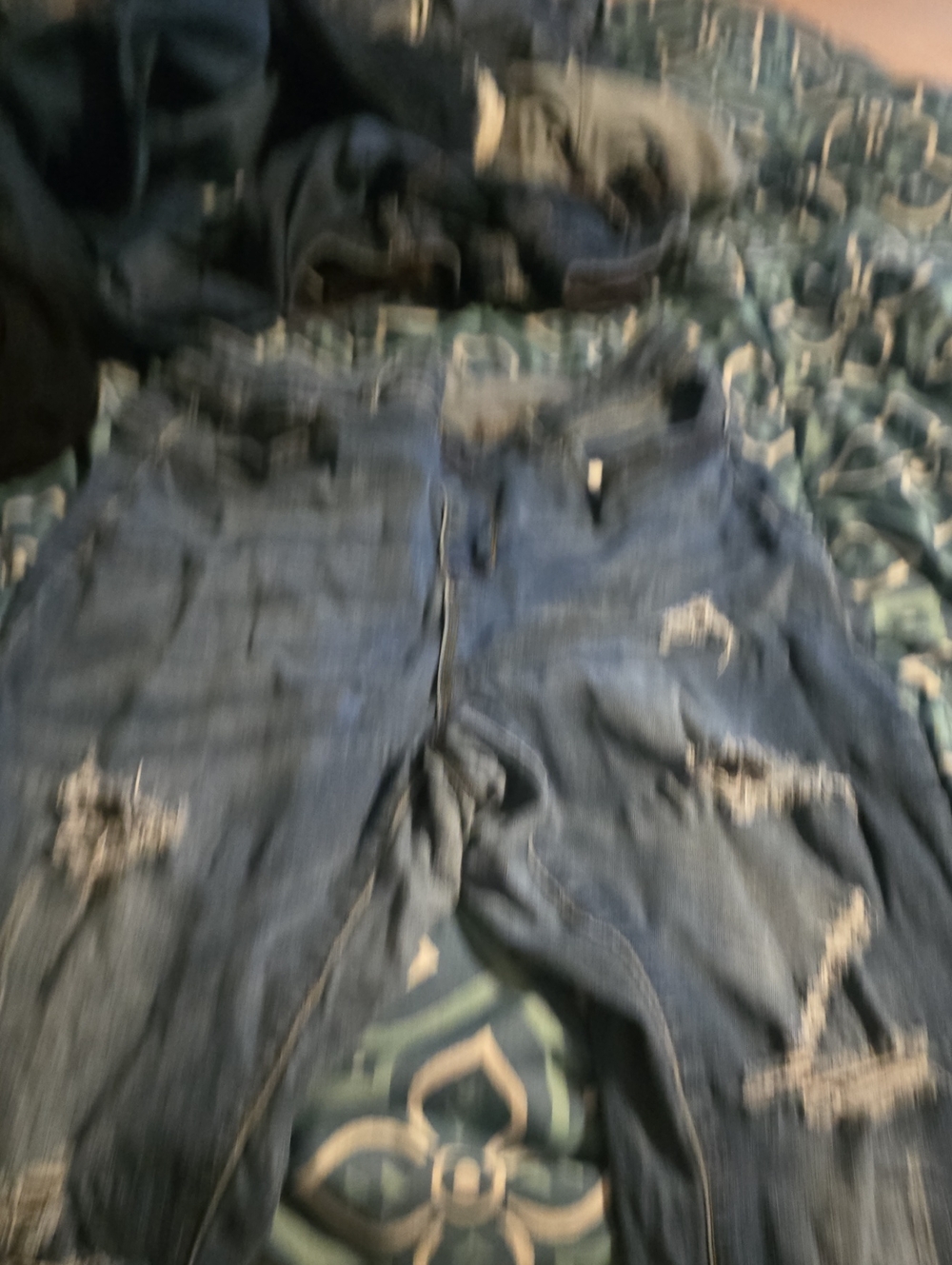 Distressed Blue Denim Jeans